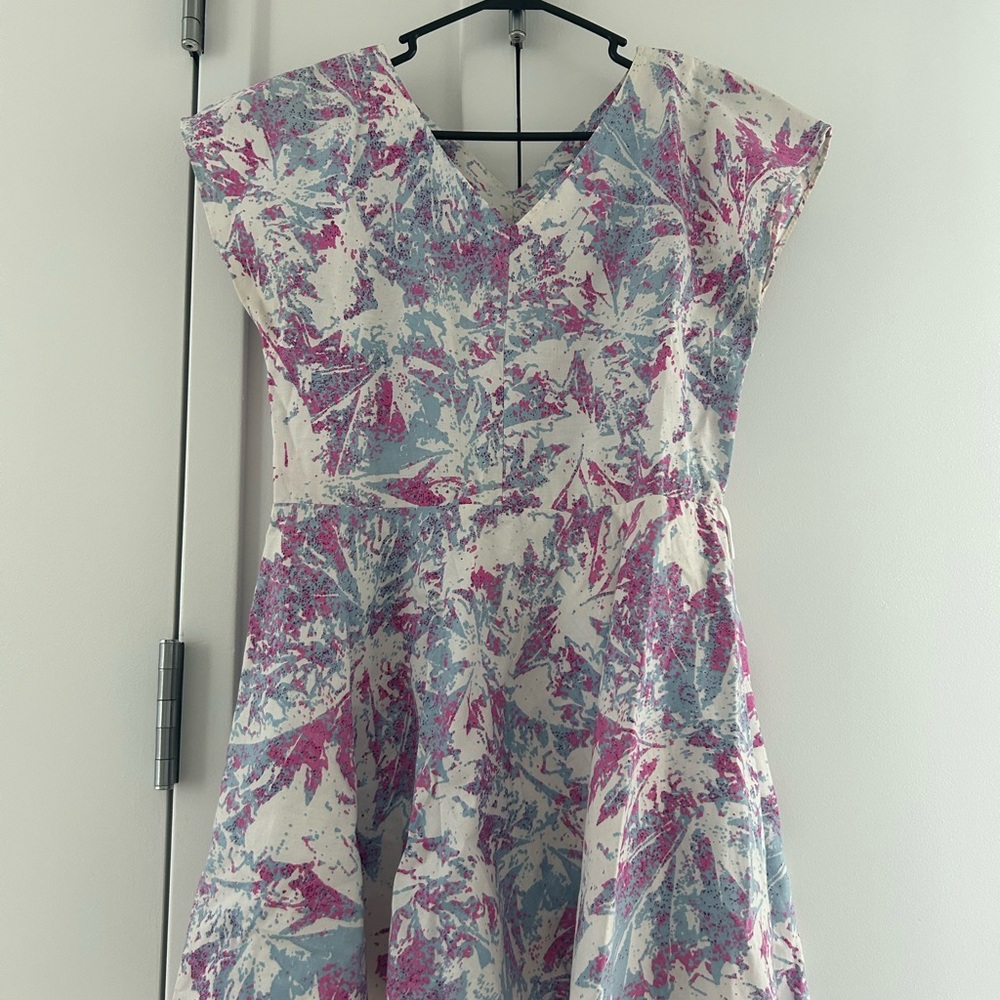 Chic Floral Women's Mini Dress in Pink and Blue